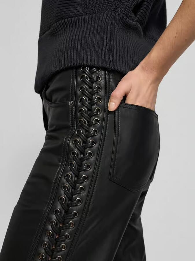 ROTATE Leren broek met 5-pocketmodel