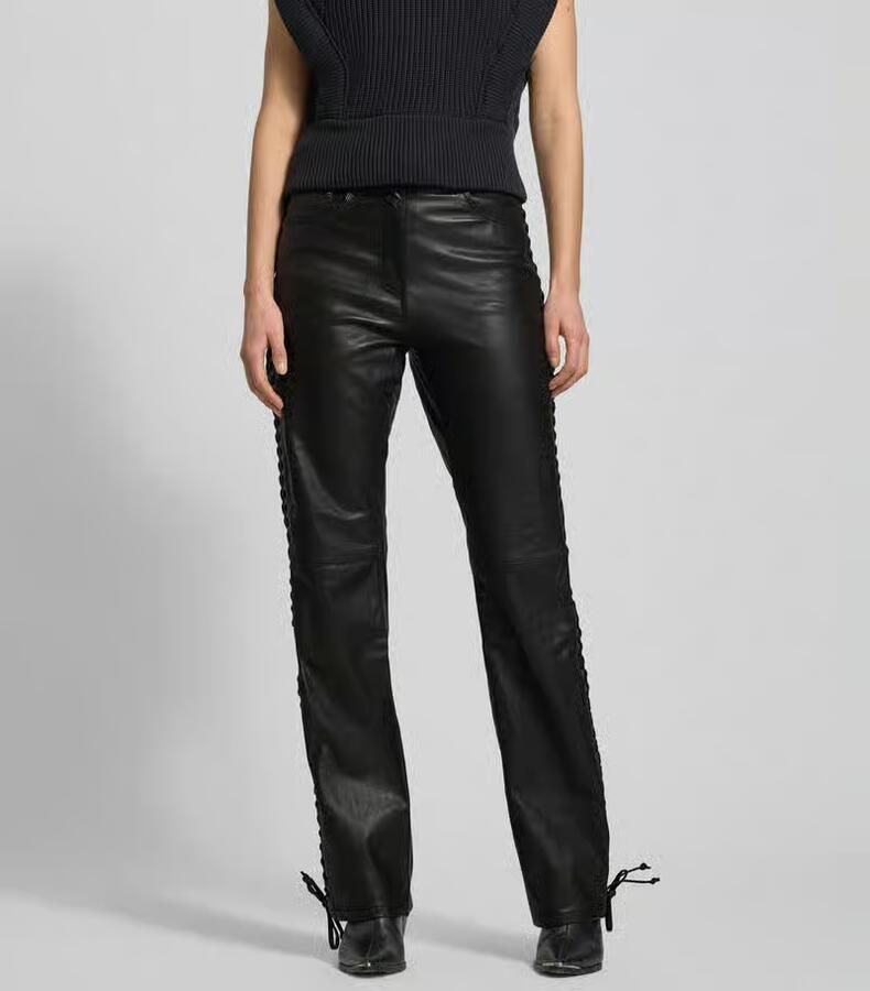 ROTATE Leren broek met 5-pocketmodel - Foto 3