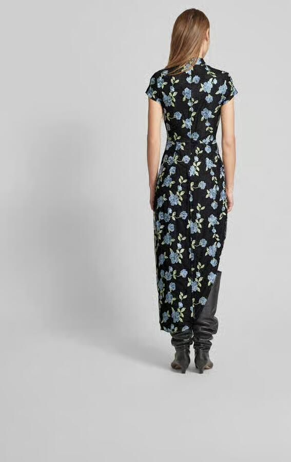 Rotate Birger Christensen Zwarte Mesh Asymmetrische Maxi Jurk Black Dames - Foto 5
