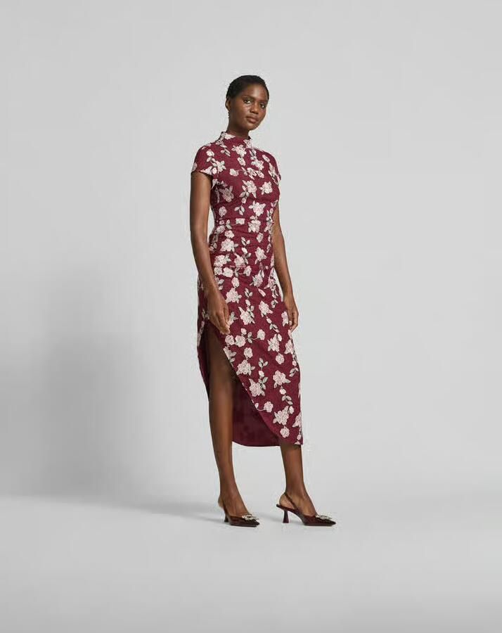 ROTATE Maxi-jurk met all-over bloemenstitching - Foto 3