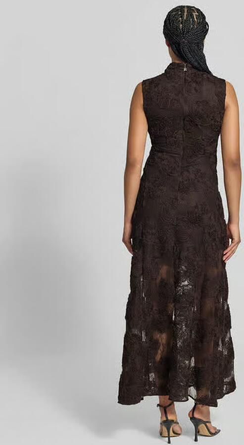 ROTATE Maxi-jurk met florale all-over garnering - Foto 3