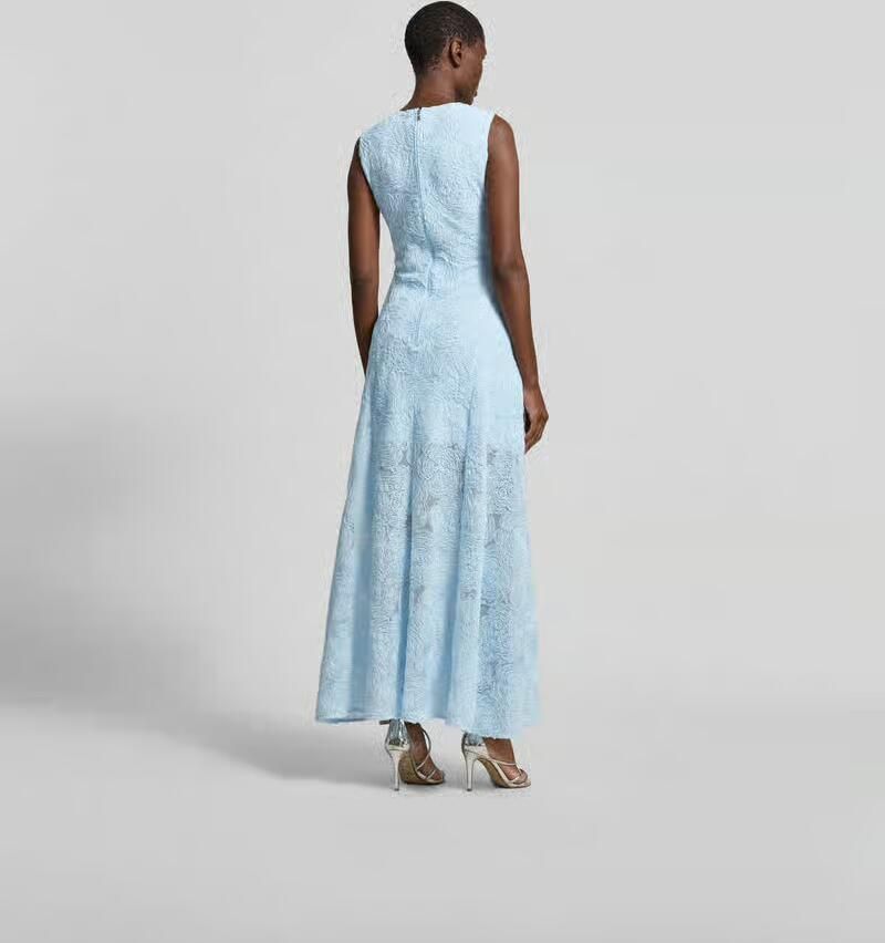 ROTATE Maxi-jurk met florale allover-details