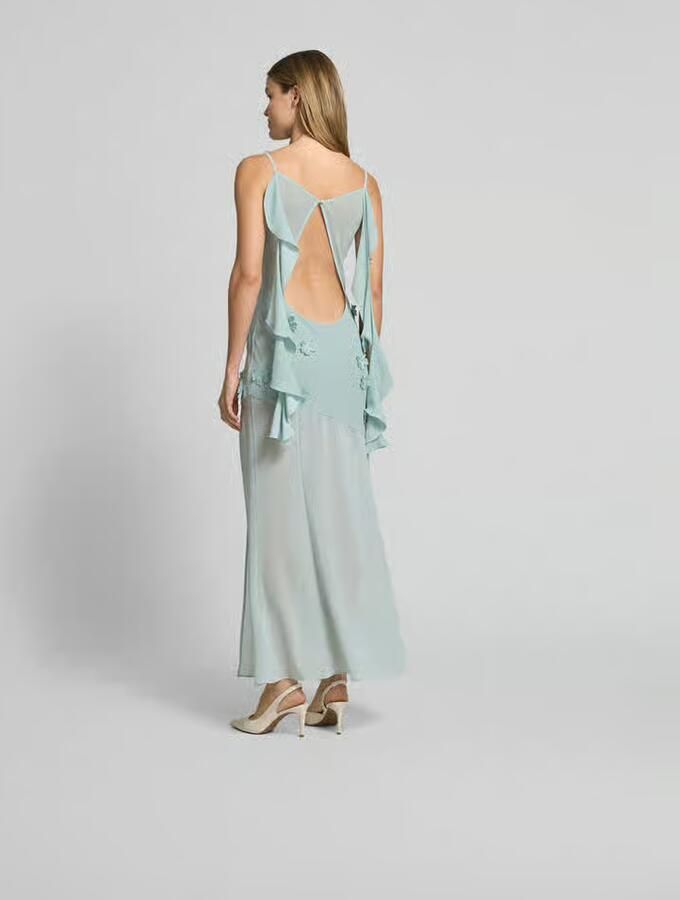 ROTATE Maxi-jurk met geborduurde bloemen