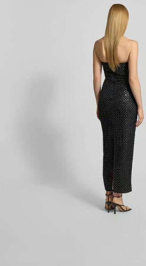 ROTATE Midi-jurk met All-over pailletten