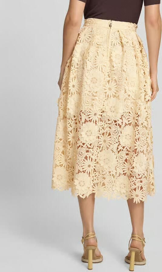 ROTATE Midirok met all-over bloemenmotief van kant - Foto 3