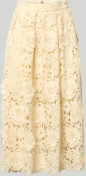ROTATE Midirok met all-over kant met bloemen - Foto 2