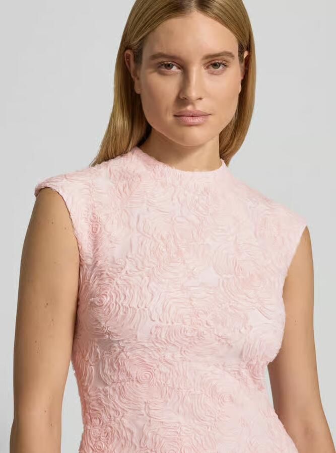 ROTATE Mini-jurk met all-over bloemenmotief garnering