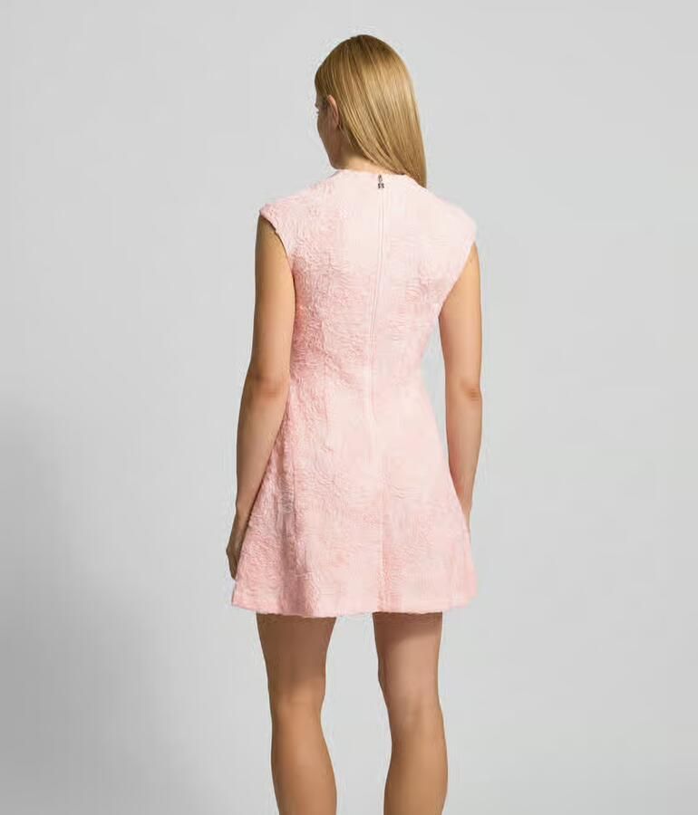 ROTATE Mini-jurk met all-over bloemenmotief garnering