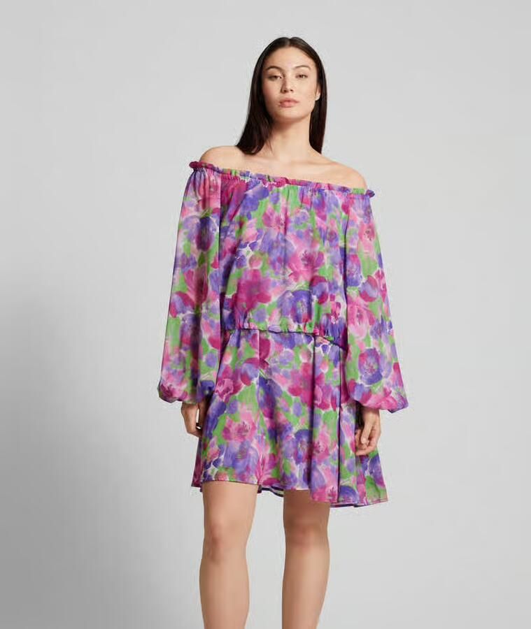 ROTATE Mini-jurk met bloemenmotief - Foto 3