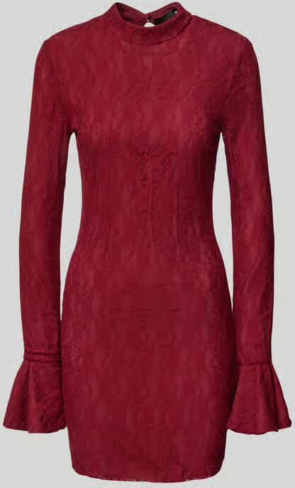 Rotate Birger Christensen Bordeaux Kant Mini Jurk Red Dames - Foto 3