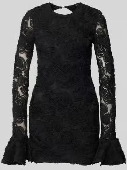 Rotate Birger Christensen Gebloemde Mesh Mini Jurk met Borduursel Black Dames - Foto 9