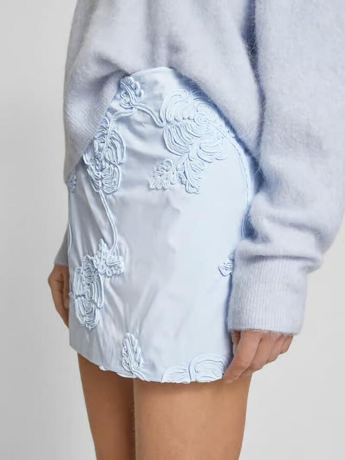 Rotate Birger Christensen Bloemen geborduurde minirok Blue Dames