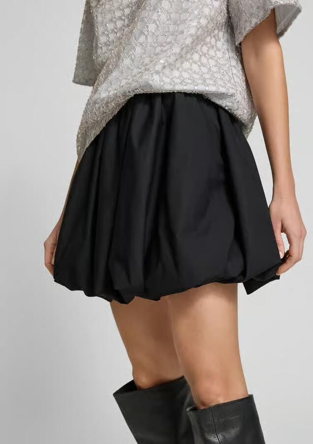 Rotate Birger Christensen Ballon Rok Zwart Elastische Taille Black Dames - Foto 6