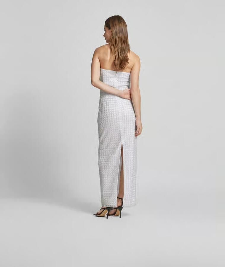 ROTATE Off shoulder-jurk met siersteentjes - Foto 2