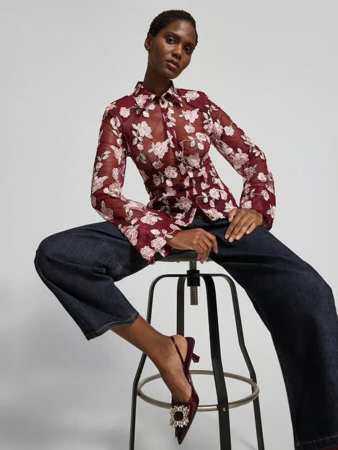 ROTATE Overhemdblouse met knoopsluiting
