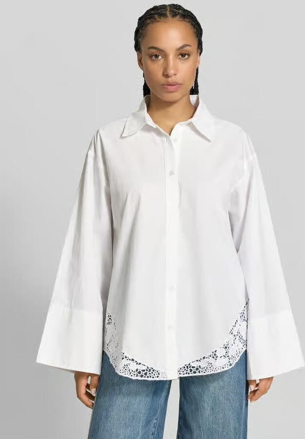 ROTATE oversized overhemdblouse met kant - Foto 2
