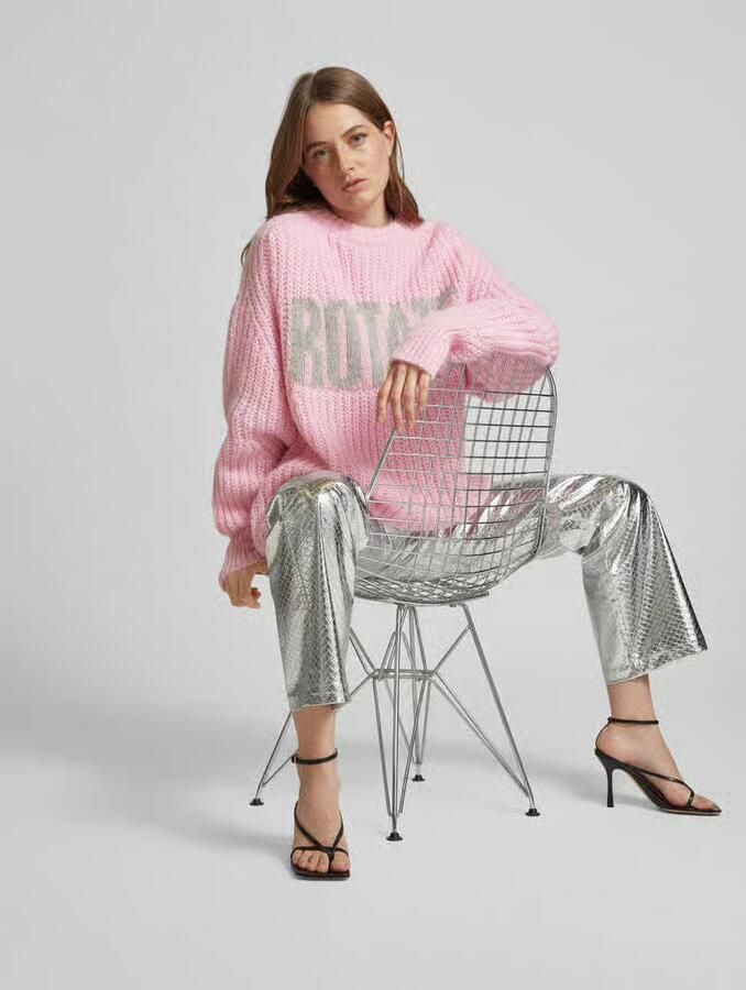 Rotate Birger Christensen Losvallende trui Pink Dames
