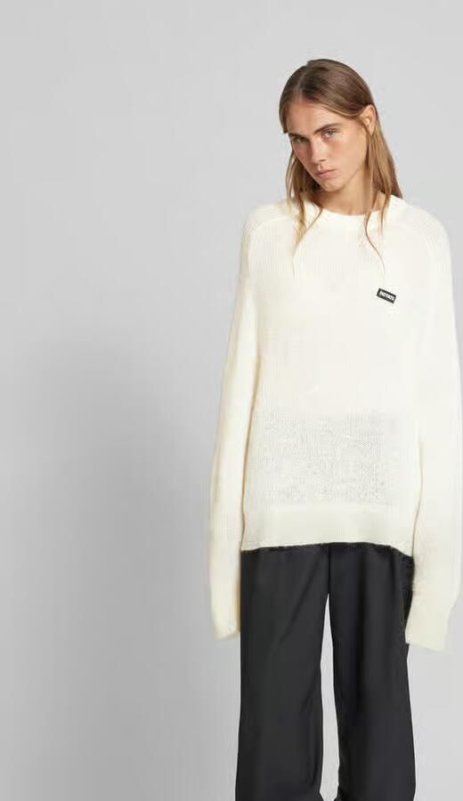 Rotate Birger Christensen Trui met logo patch Beige Dames - Foto 8
