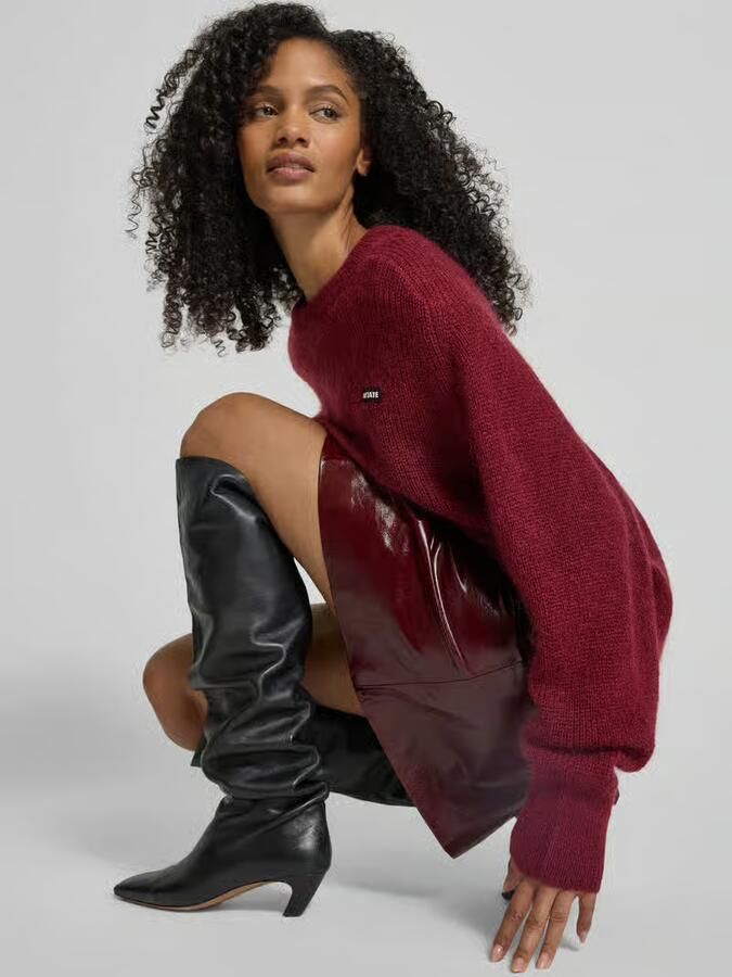 ROTATE Oversized wollen pullover met mohair