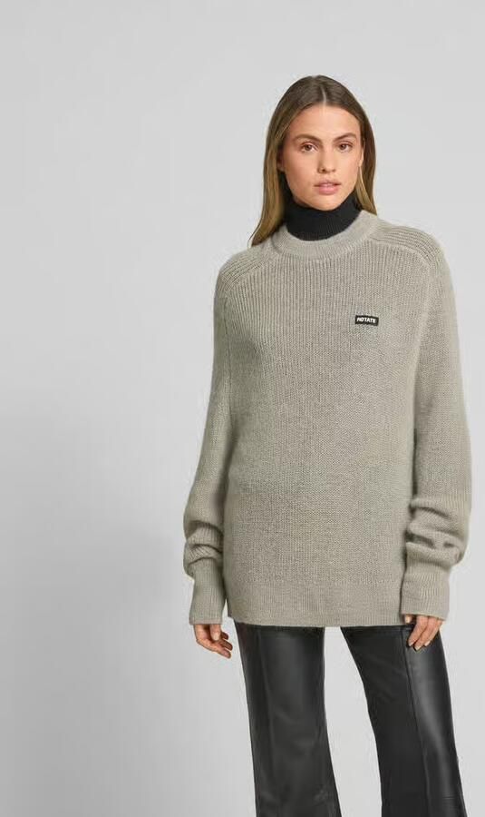 Rotate Birger Christensen Gezellig Oversized Gebreide Trui Gray Dames - Foto 3