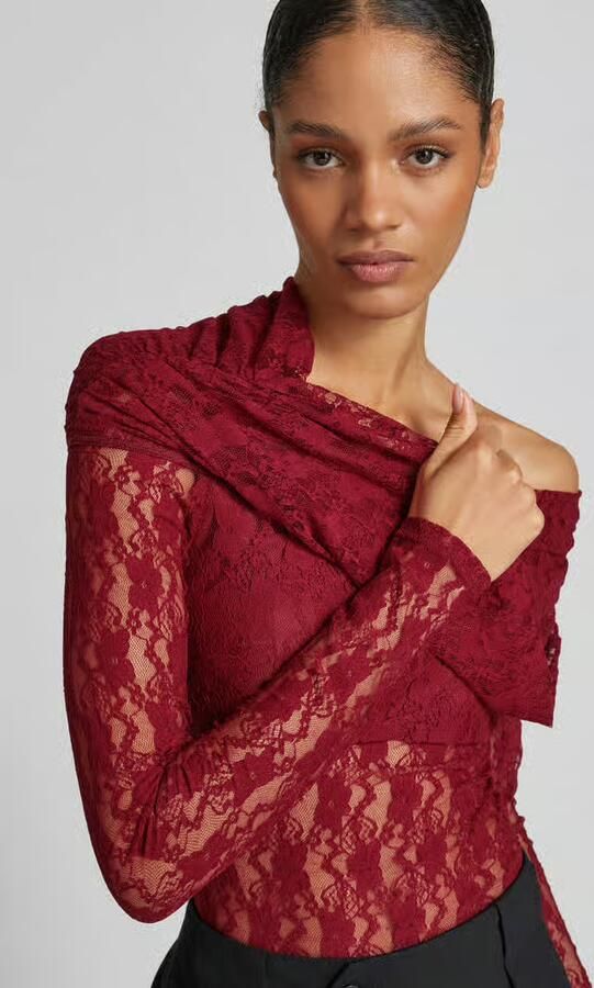 ROTATE Shirt met lange mouwen in semi-transparant design
