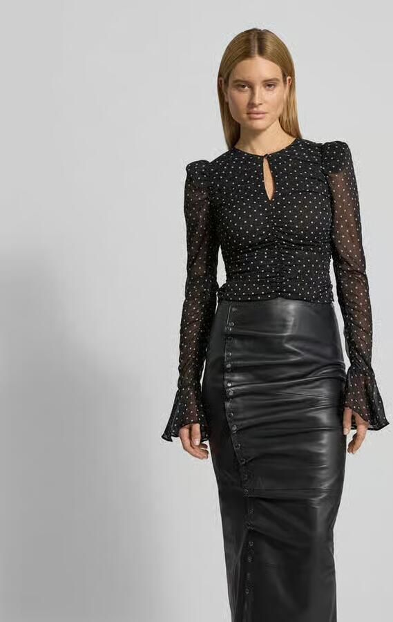 ROTATE Slim fit blouse met ruches - Foto 2