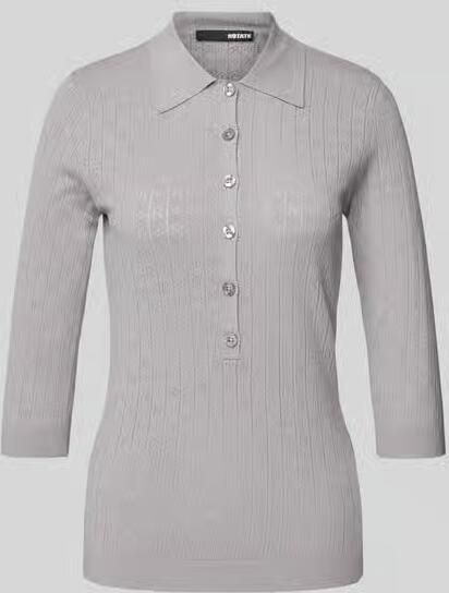 ROTATE Slim fit poloshirt in gebreide look - Foto 3