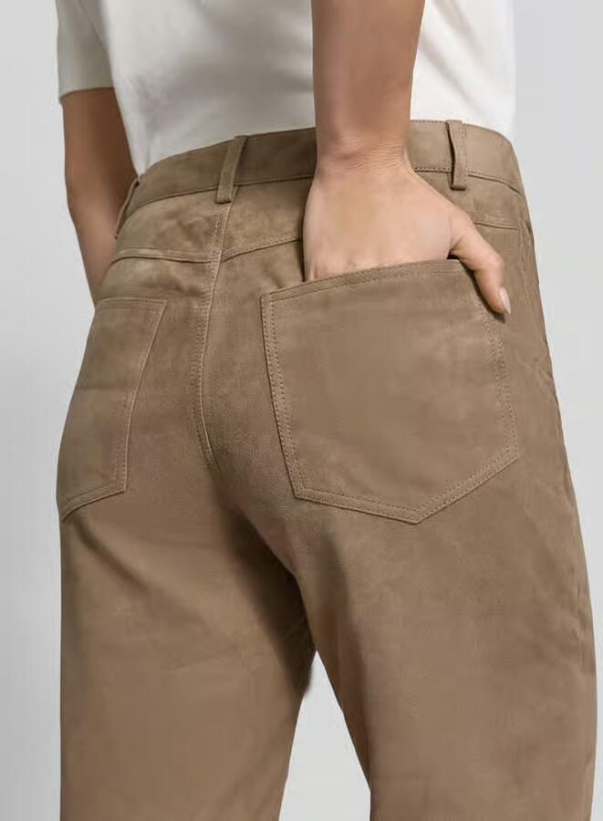 ROTATE Stoffen broek van echt Chevreau-suède