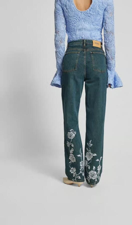 Rotate Birger Christensen Straight Fit Katoenen Jeans Blue Dames - Foto 5
