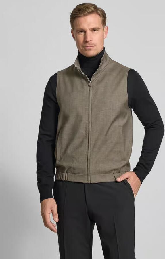 ROY ROBSON Bodywarmer van een mix van scheerwol en viscose met opstaande kraag - Foto 2