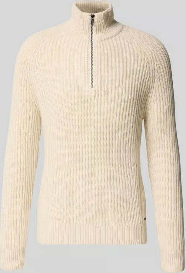 ROY ROBSON Gebreide pullover van scheerwolmix met schipperskraag