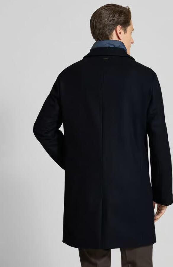 Roy Robson Lange jas van scheerwolmix in 2-in-1 look