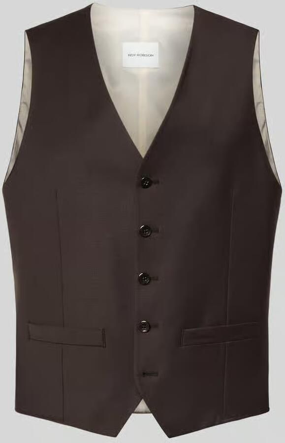 ROY ROBSON regular fit bodywarmer van scheerwolmix met V-hals