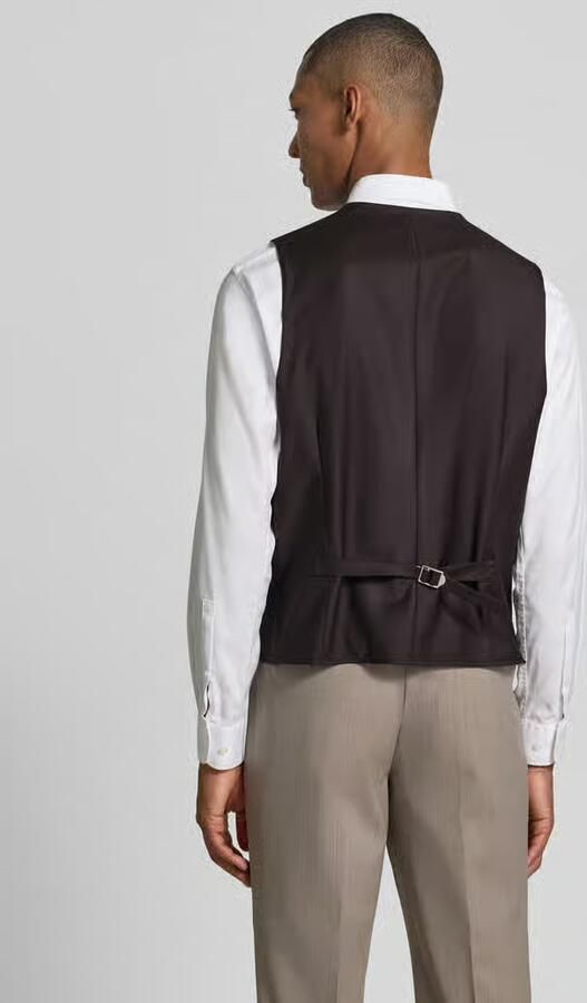 ROY ROBSON regular fit bodywarmer van scheerwolmix met V-hals - Foto 3