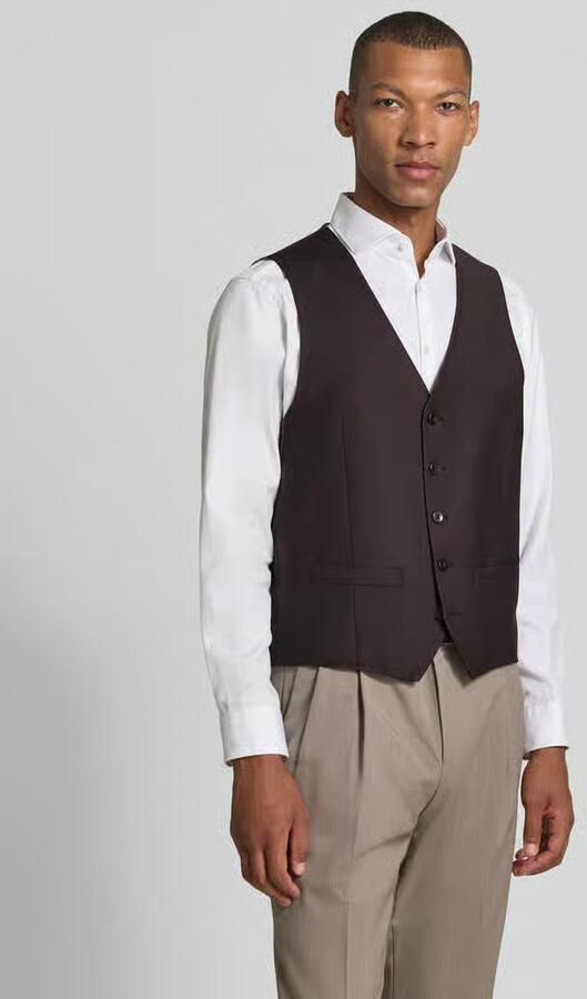 ROY ROBSON regular fit bodywarmer van scheerwolmix met V-hals - Foto 2