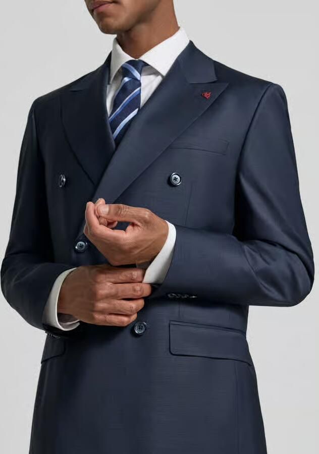 ROY ROBSON Regular fit colbert van scheerwolmix