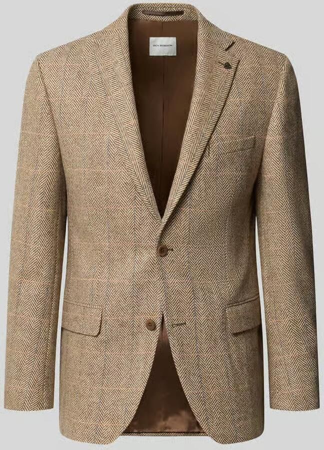 ROY ROBSON slim fit 2-knoop-colbert van scheerwol