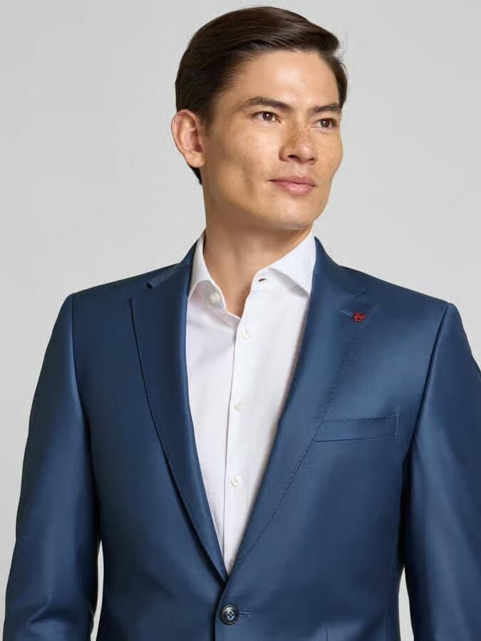 ROY ROBSON slim fit 2-knoops colbert met klepzakken