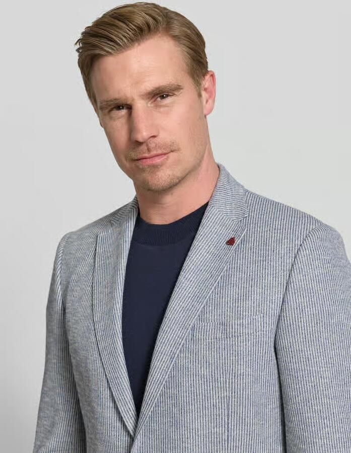 ROY ROBSON Slim fit 2-knoops colbert met reverskraag