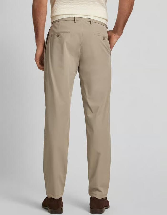 ROY ROBSON slim fit chino met plooien in de tailleband