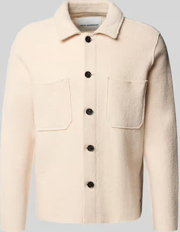 ROY ROBSON Slim fit hemdoverhemd met kentkraag en borstzakken