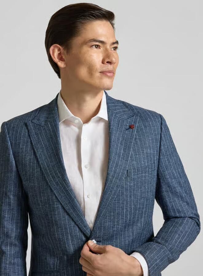ROY ROBSON slim fit pak met 2-knoops colbert