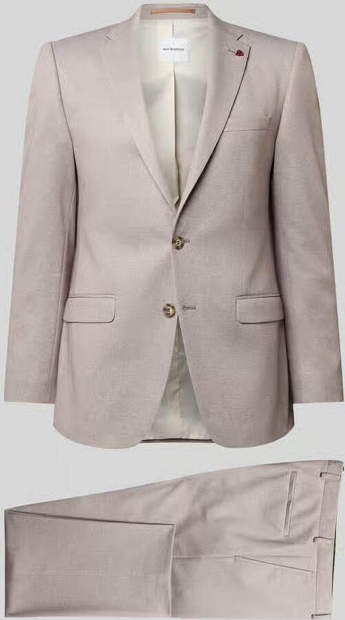 ROY ROBSON slim fit pak met reverskraag en strijkvouw - Foto 3