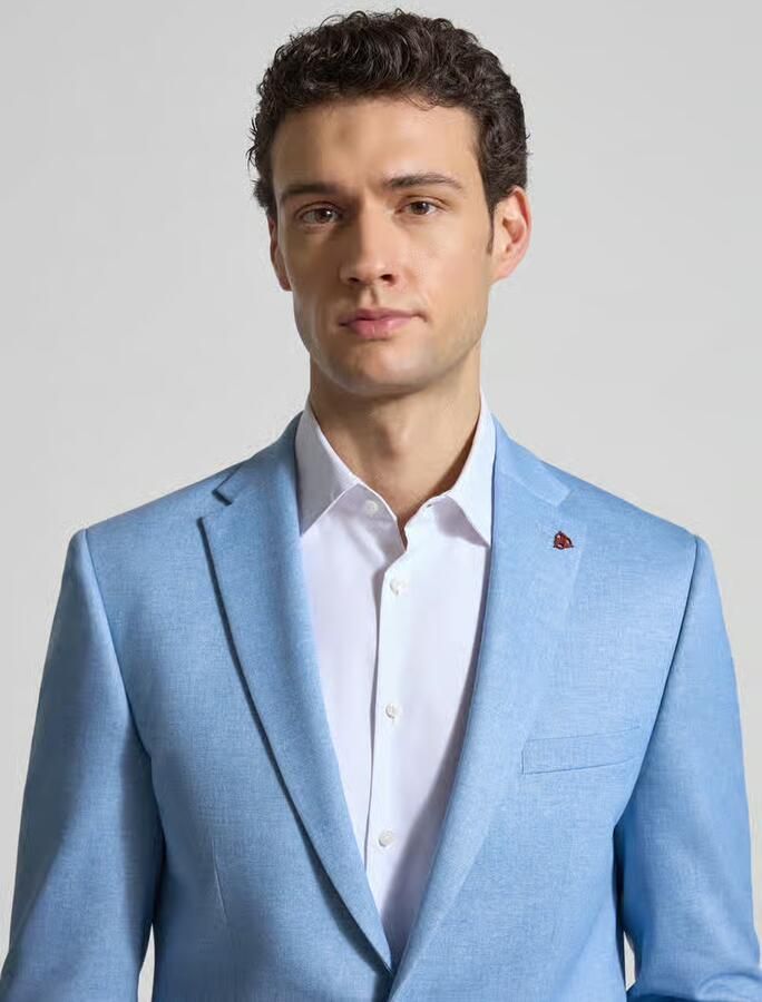 ROY ROBSON slim fit pak met reverskraag en strijkvouw