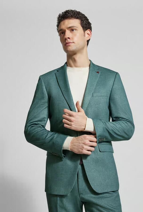 ROY ROBSON slim fit pak met reverskraag en strijkvouw