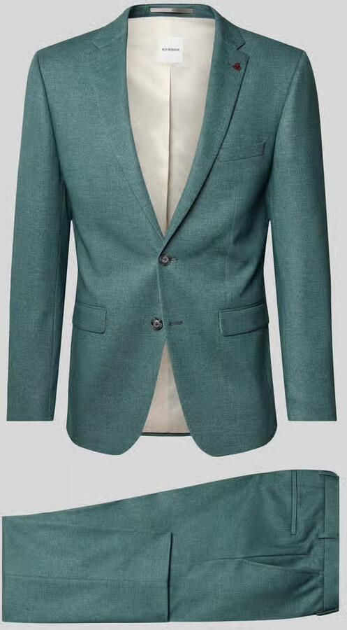ROY ROBSON slim fit pak met reverskraag en strijkvouw - Foto 2