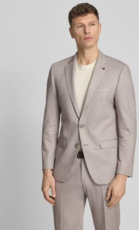 ROY ROBSON slim fit pak met reverskraag en strijkvouw - Foto 4