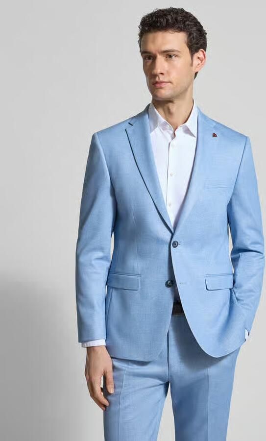ROY ROBSON slim fit pak met reverskraag en strijkvouw - Foto 2