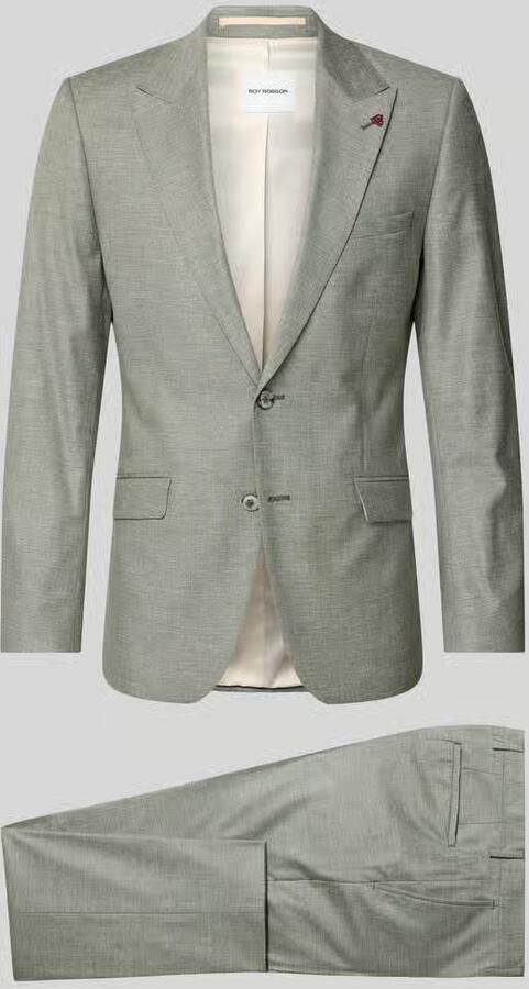 ROY ROBSON slim fit pak van scheerwolmix met 2-knoops colbert - Foto 2