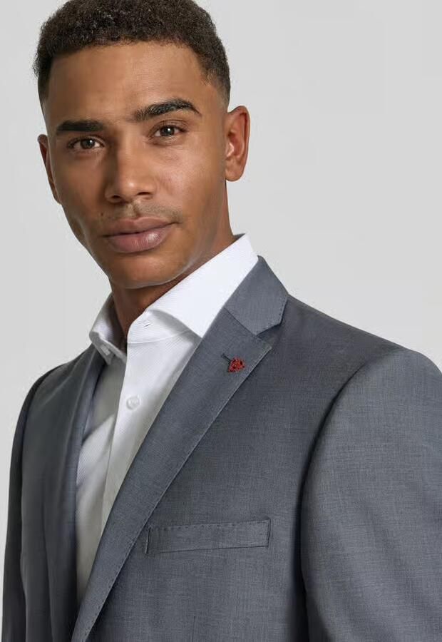 ROY ROBSON slim fit pak van wolmix in effen design - Foto 2